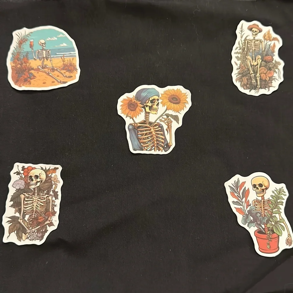 Floral skull stickers/decals.
